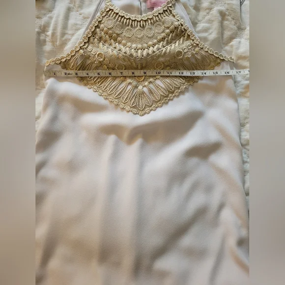 Lilly Pulitzer while and gold pearl soft shift dress, size 4 - Picture 6 of 14